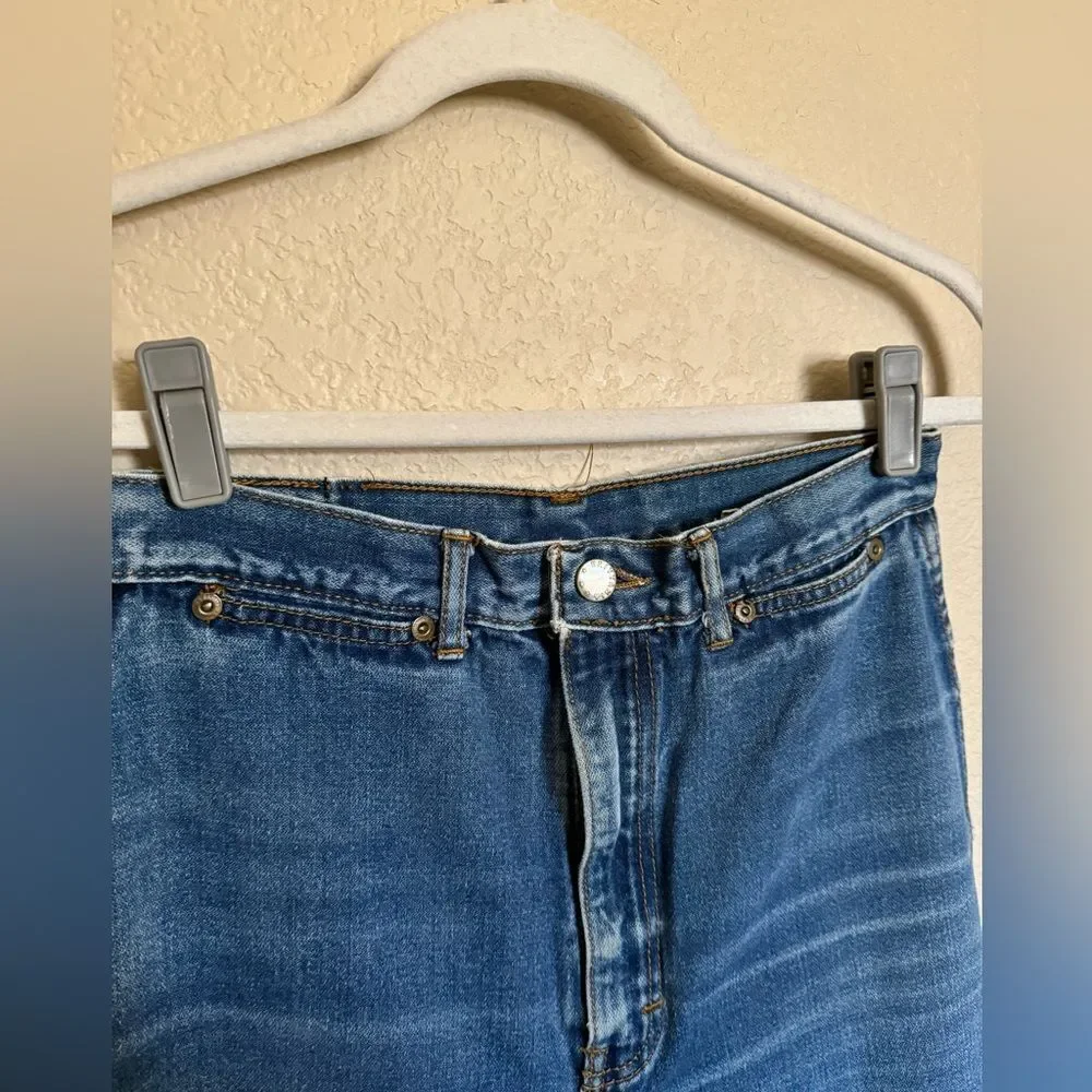 Vintage Britannia Wide Leg Sailor Jeans Sz 4 Distressed High Rise - Picture 7 of 11